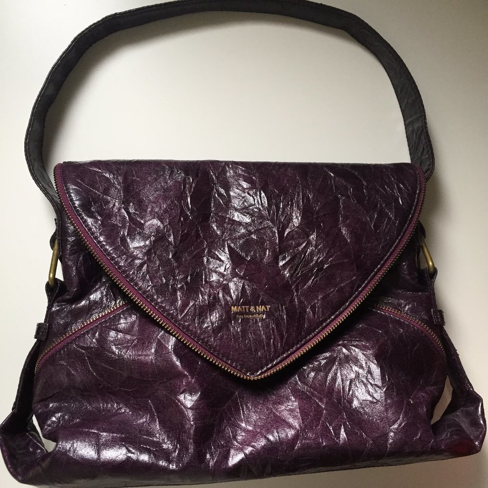 Mat & Nat Wrinkled Purple Hobo bag